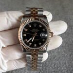 Datejust acciaio e oro quadrante nero brillanti 36mm