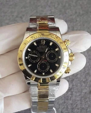Daytona acciaio e oro quadrante nero