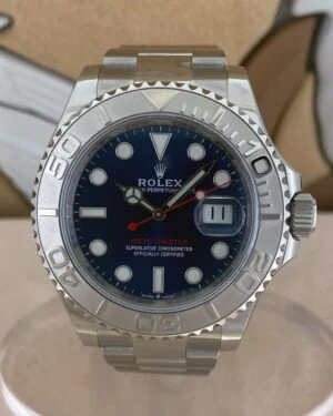 Yacht master cinturino acciaio quadrante blu 40mm