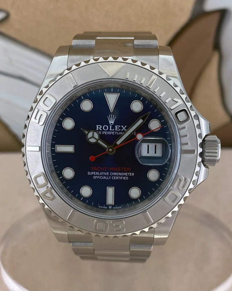 Yacht master cinturino acciaio quadrante blu 40mm