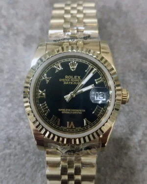 Datejust oro quadrante nero numeri romani