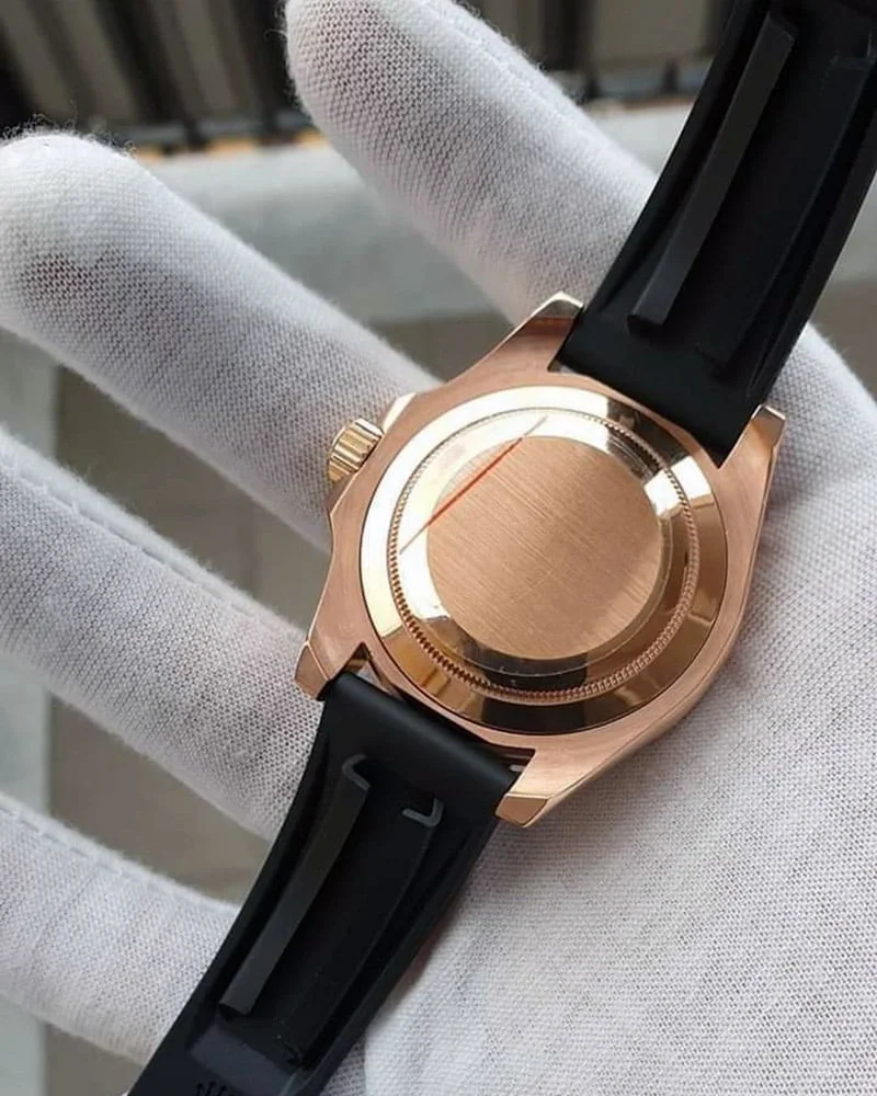 Yacht master oro cinturino caucciù 41mm - immagine 3
