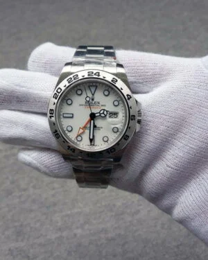 Explorer 2 42mm quadrante bianco